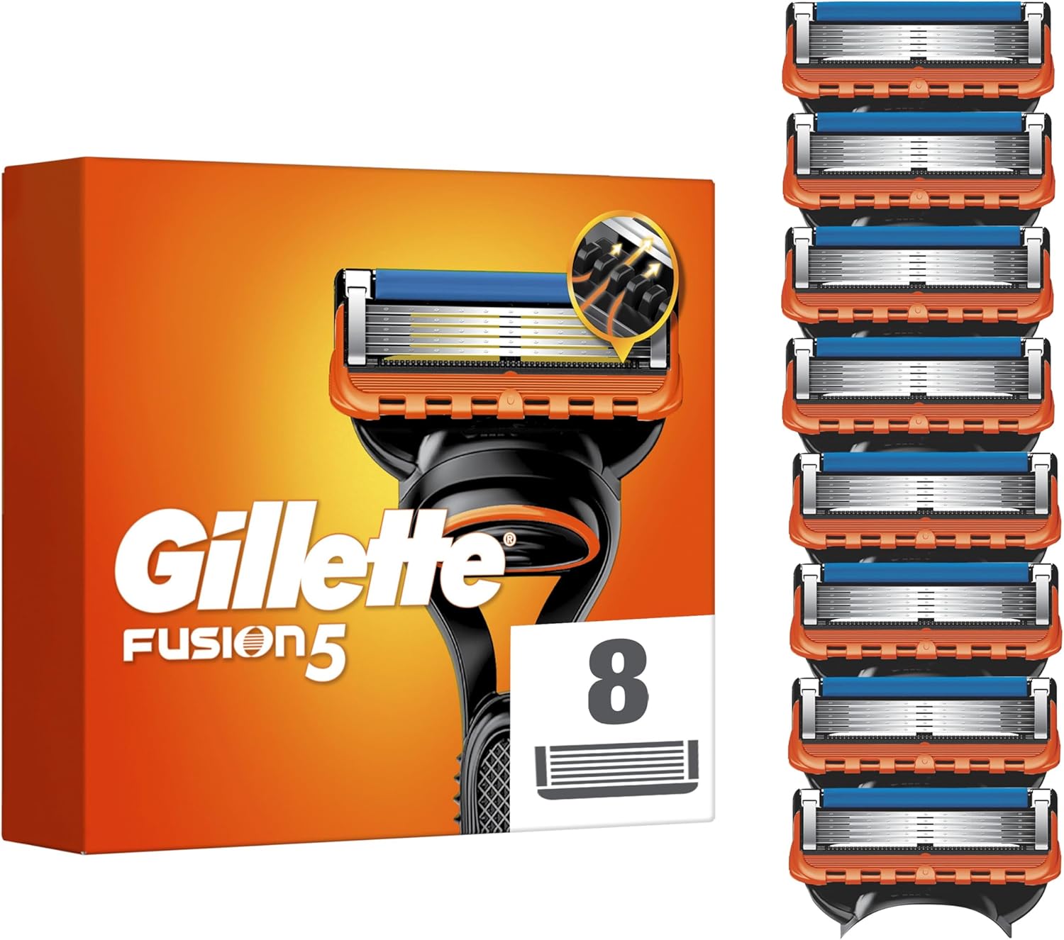 Lames Gillette Fusion5 Power – Pack De 8 Cartouches – Rasage Précis