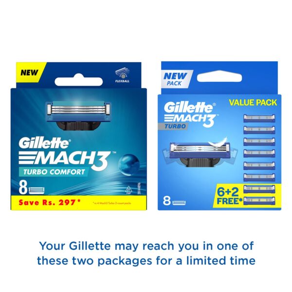 Gillette Mach3 Turbo Razor Blades - 8 Pack