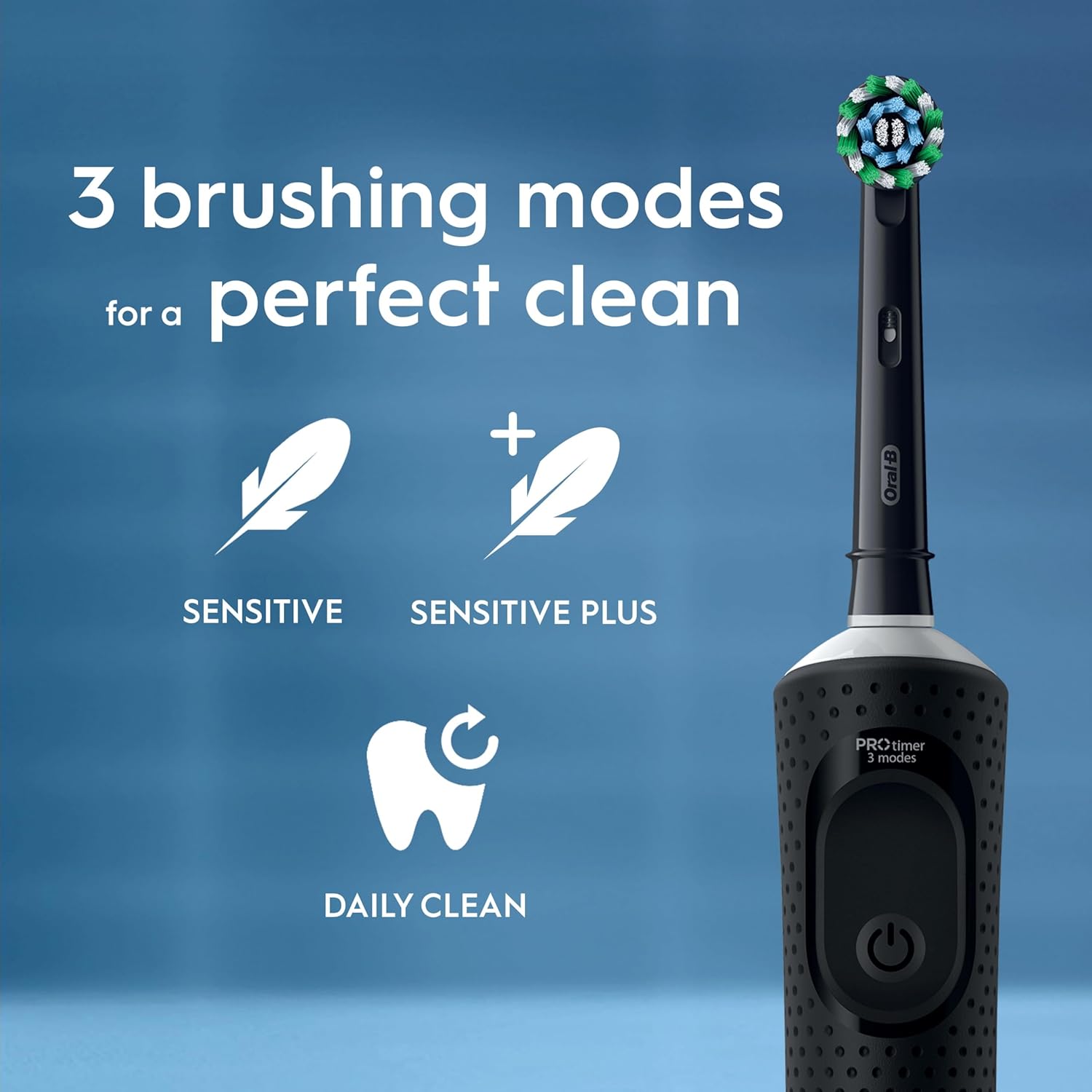 Oral-B Vitality Pro Twin Pack - Black & Blue Electric Toothbrushes - UK Plug